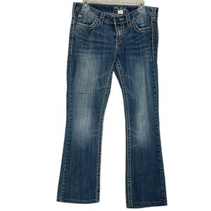 Silver Jeans women’s Aiko Bootcut size 30 low rise blue‎ denim pants-READ